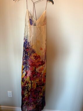 Tiger of Sweden 100 % Silk Floral Slip Dress in Cream and Multicolor size 34